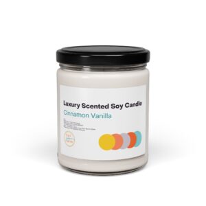 Blissful Glow Soy Candle – Eco-Friendly Aromatic Luxury - Cinnamon Vanilla, 9oz